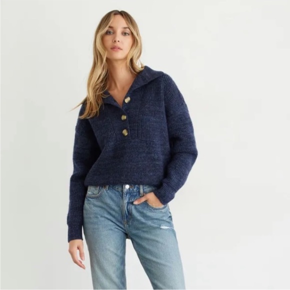 Dynamite Half Button Womens Sweater Blue Size XS Brand New with Tags - Picture 7 of 8